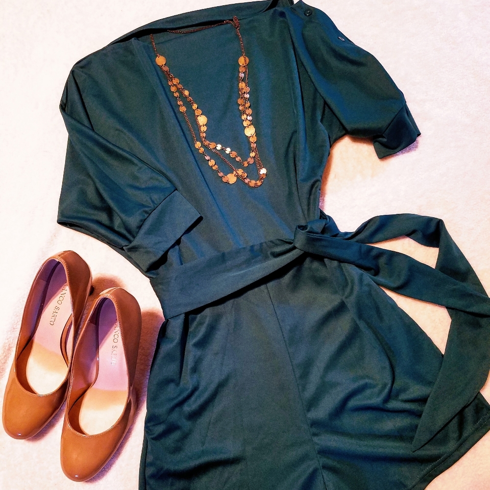 Stylish Dark Green Romper